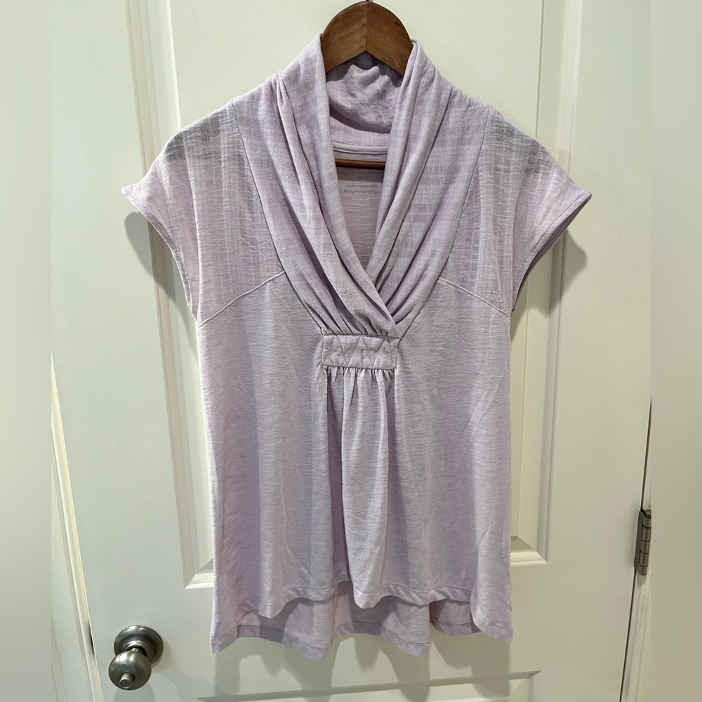 Last call! Donated 5/25: Lavender Deletta Women's Drape Neck Top